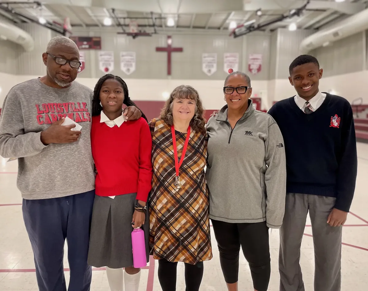 A Kentucky family at their Catholic school